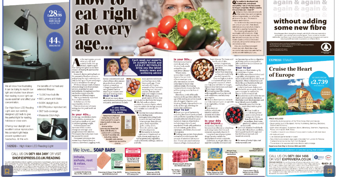 A magazine spread with the headline "We love... SOAP BARS". Various brands of soap are featured. In the top right corner, Aviela showcases an African Shea Black Soap. A caption below the image reads "African Shea Black Soap, £14, aviela.co.uk".